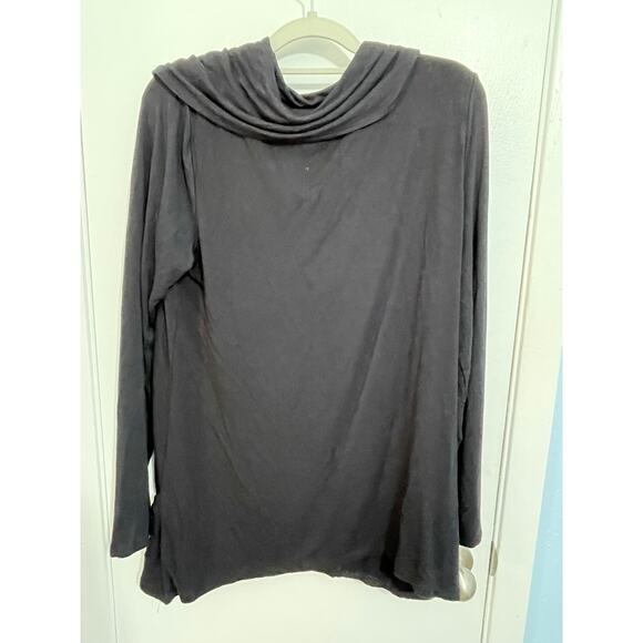 Nomadic Traders Tunic Sweater Large Black Cowl Neck Minimalist Lagenlook Cozy - Picture 4 of 6